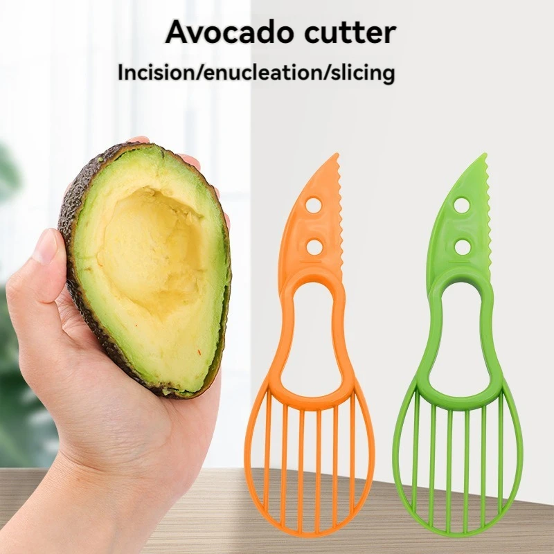 Avocado Slicer Tool - 3 で 1 アボカドスライサーシアコアラーバターフルーツピーラーカッターパルプセパレータープラスチックナイフキッチン野菜ツールキッチンガジェット