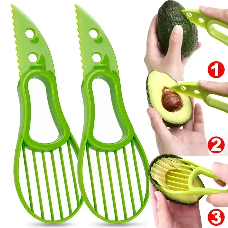 Avocado Slicer Tool - 多機能アボカドカッター・芯抜き器・バターフルーツスライサー・ピーラー・果肉分離器・プラスチックナイフ・キッチンツール・ガジェット・アクセサリー