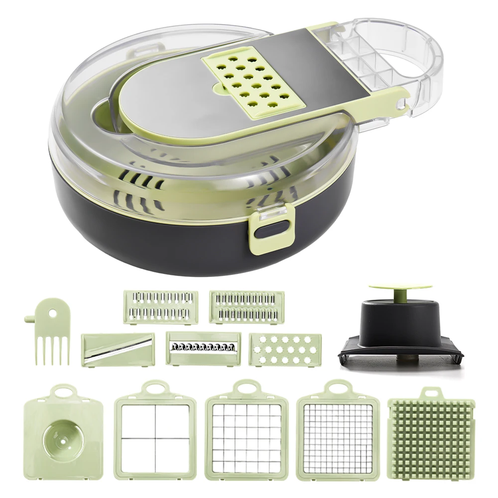 Kitchen Gadgets Save Time - 野菜チョッパー コンテナ付き 多機能 13 in 1