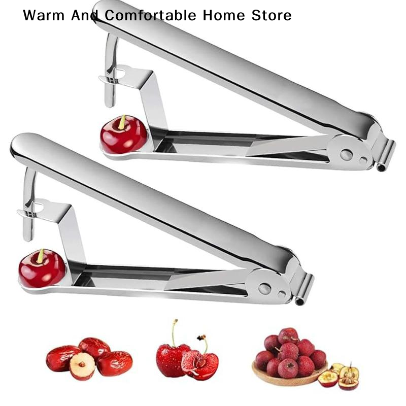 Kitchen Gadgets Useful - 多機能ピットリムーバー、チェリー、サンザシ、レッドデーツ、オリーブ用、創造的な種抜きツール、家庭用小型キッチンガジェット