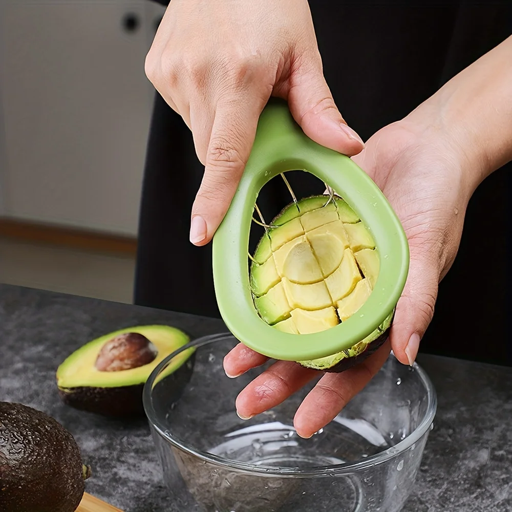 Avocado Slicer Tool - ステンレス鋼のフルーツスライサー,多機能果物と野菜のカッター,石の取り外し,1個