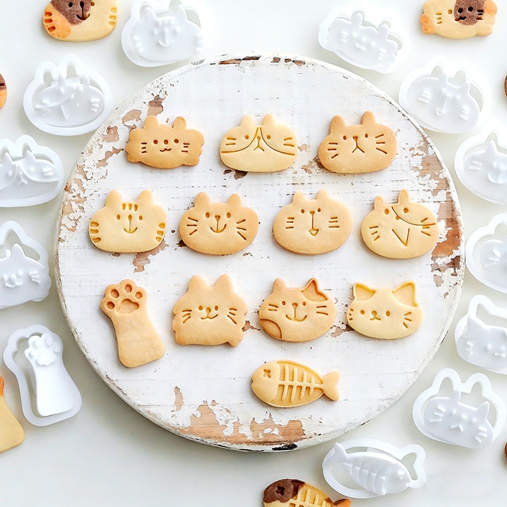 Kitchen Gadgets And Accessories - かわいい子猫DIYスタンプクッキーカッター焼き型ベーキングアクセサリーキッチンベーキング用