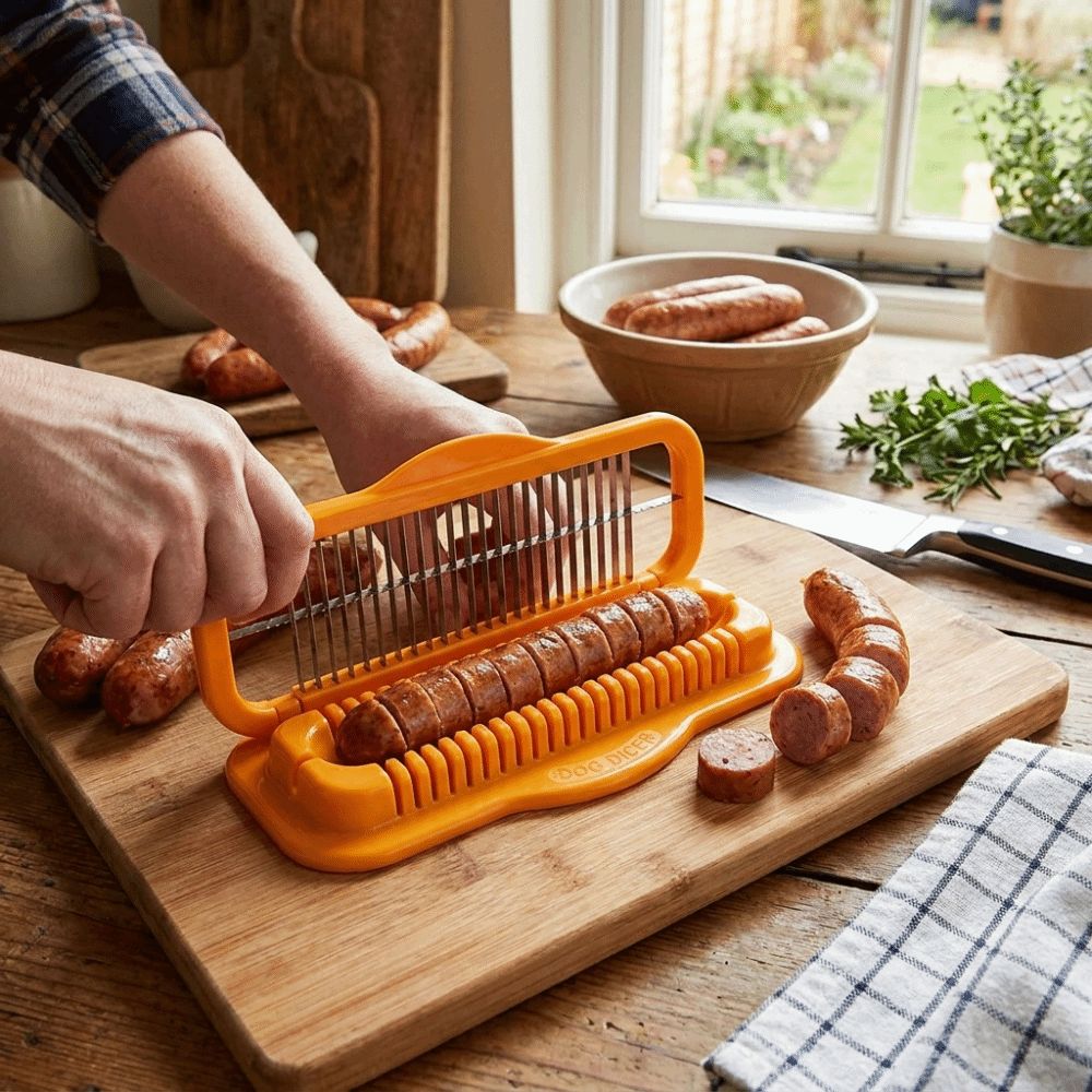 Kitchen Gadgets Save Time - 多機能ステンレス製ハムスライサー 手動式時間節約バナナスライサー 高効率ソーセージカッター キッチンガジェット