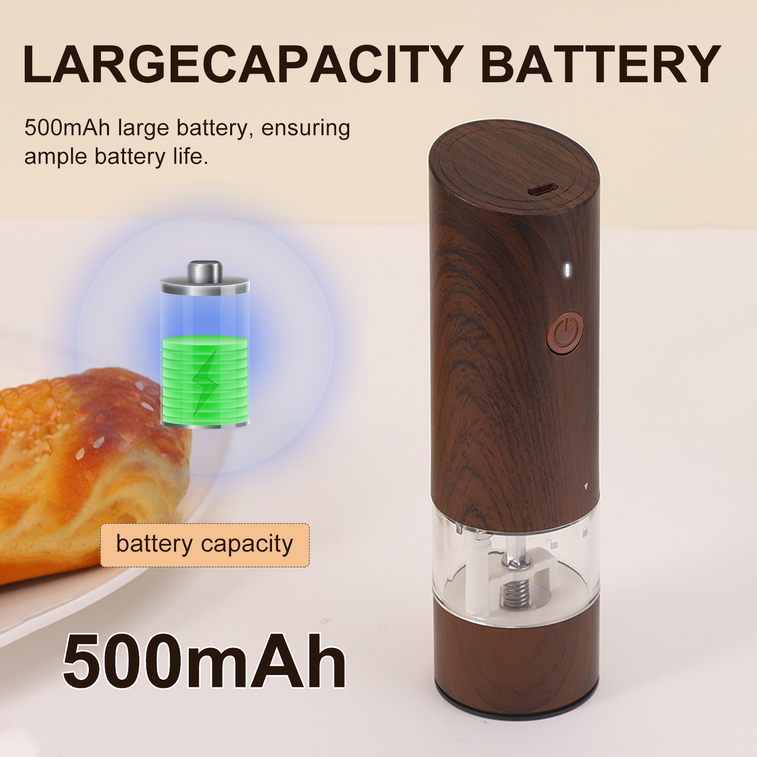 電動海塩と胡椒グラインダーセット、粗さ調整可能、詰め替え可能 - Kitchen Gadgets Useful のレビューと価格