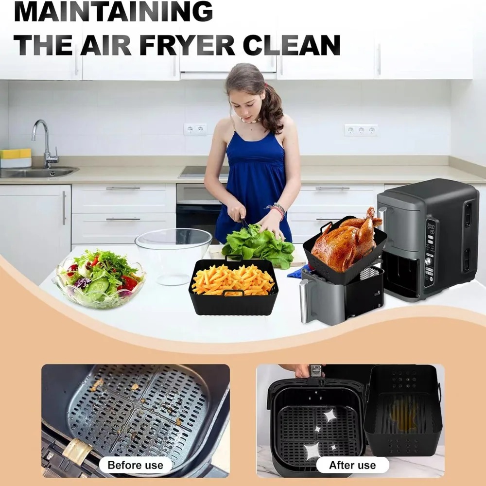 2 個エアフライヤーシリコンライナー忍者 SL400 SL4 - Silicone Steamer Basket のレビューと価格