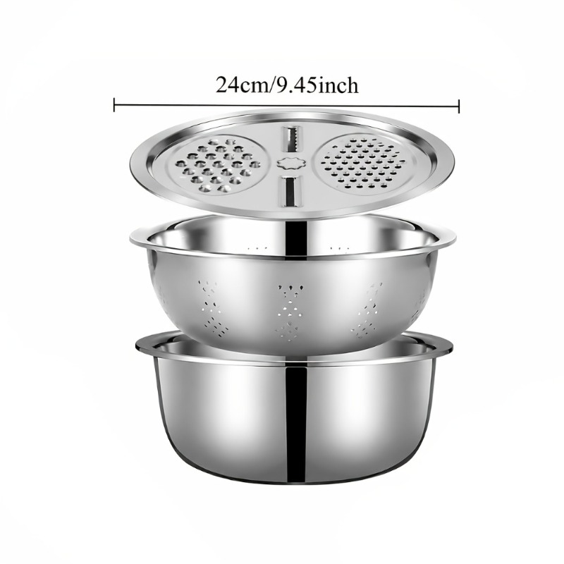 3個セット ステンレス製 キッチンザルセット 多機能水切り  - Cheese Grater Box のレビューと価格