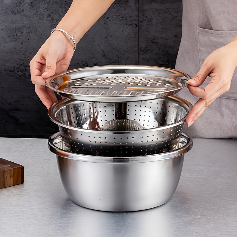 3個セット ステンレス製 キッチンザルセット 多機能水切り  - Cheese Grater Box のレビューと価格