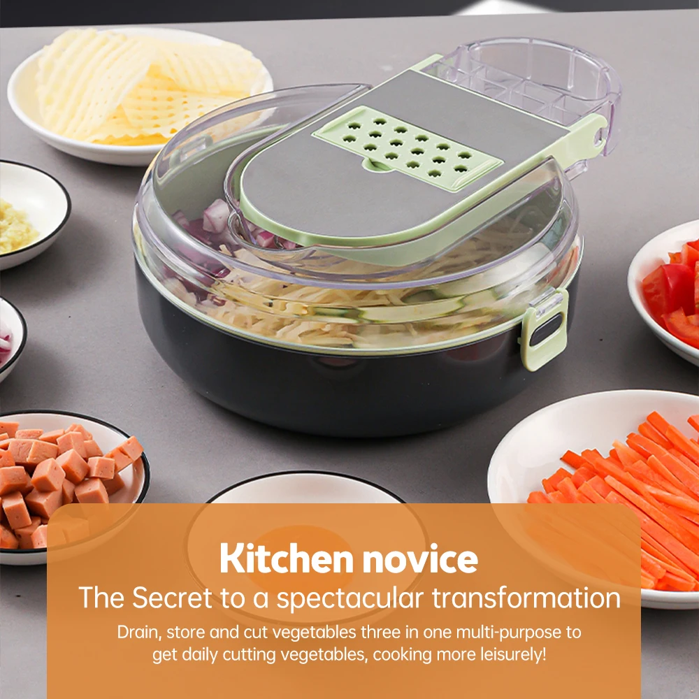 野菜チョッパー コンテナ付き 多機能 13 in 1 オニオ - Kitchen Gadgets Save Time のレビューと価格