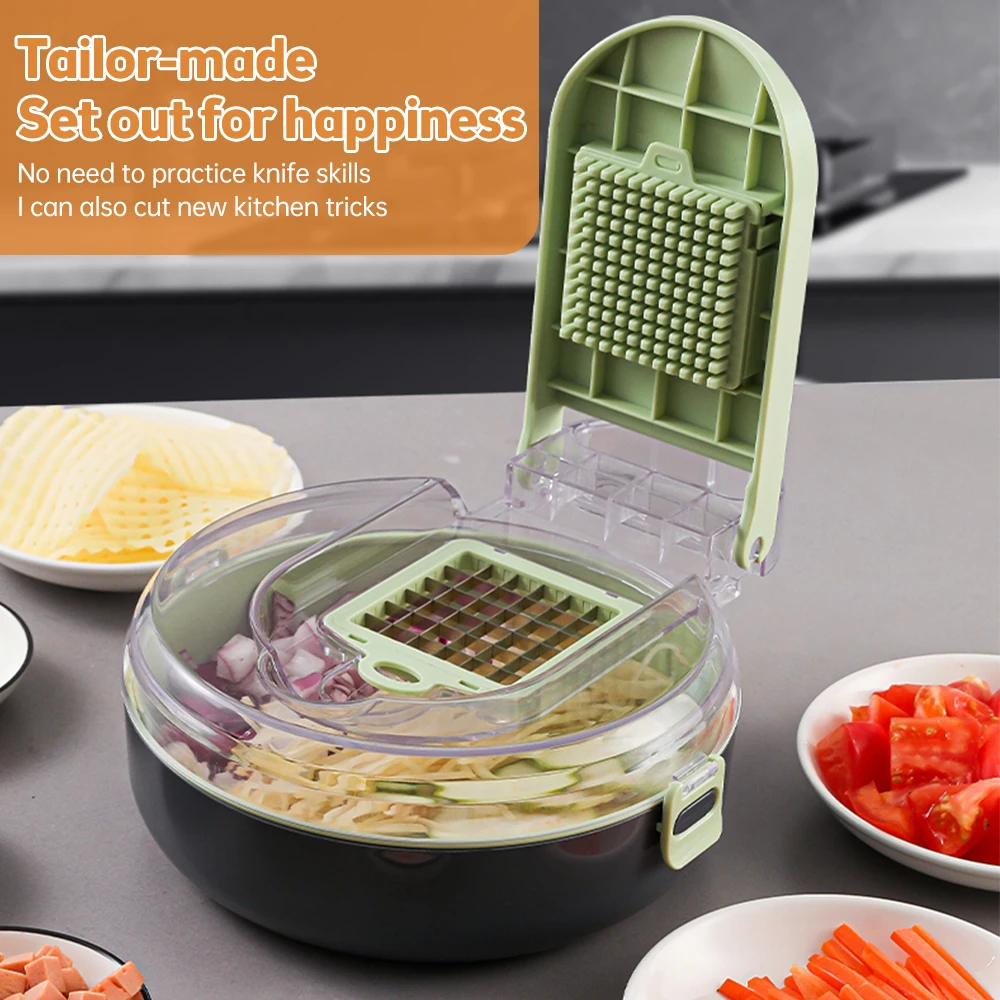 野菜チョッパー コンテナ付き 多機能 13 in 1 オニオ - Kitchen Gadgets Save Time のレビューと価格