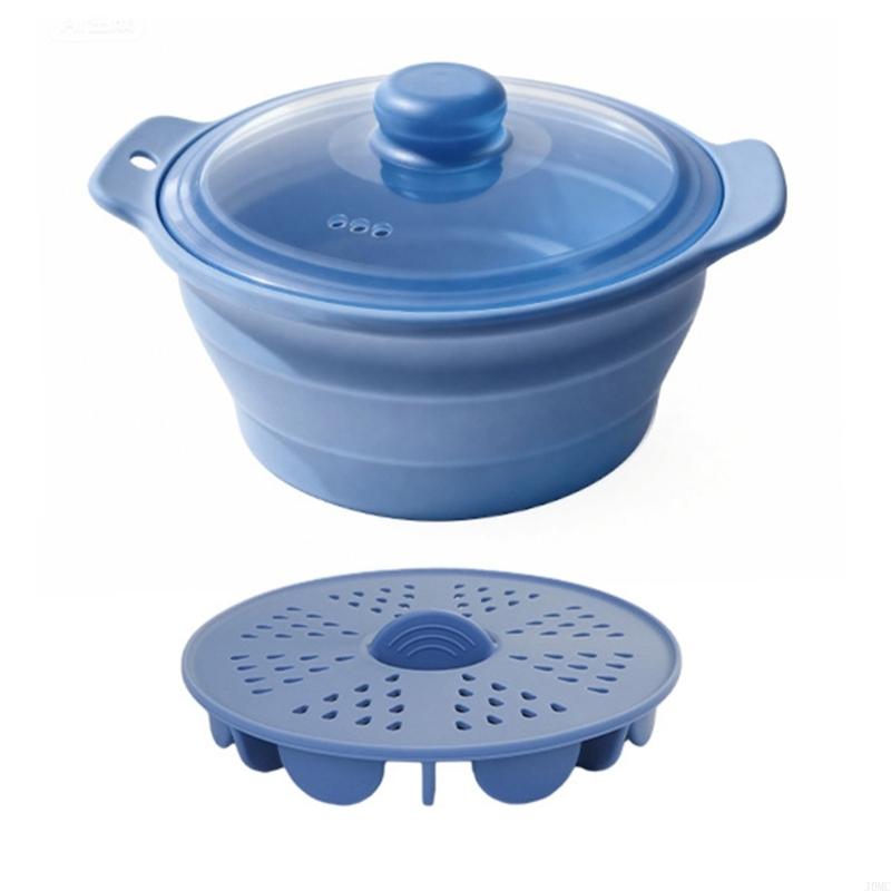 省スペースシリコンスチーマー電子レンジ用小さなキッチンに最適 - Silicone Steamer Basket のレビューと価格