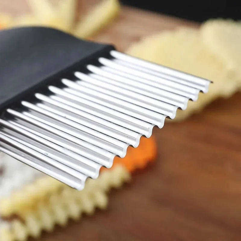 ステンレス鋼のポテトチップスライサー、包丁、生地カッター、野 - Kitchen Gadgets Vegetable Cutter のレビューと価格