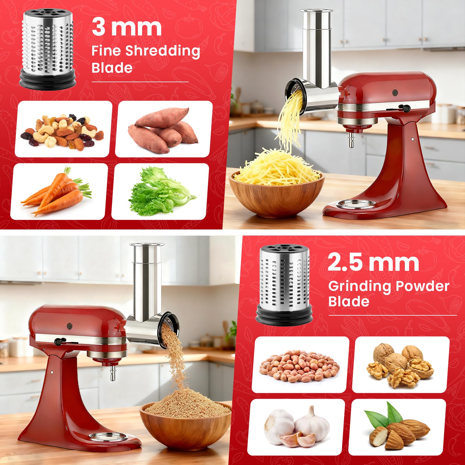 キッチンエイドスタンドミキサー用ステンレス製スライサーシュレ - Cheese Grater Box のレビューと価格