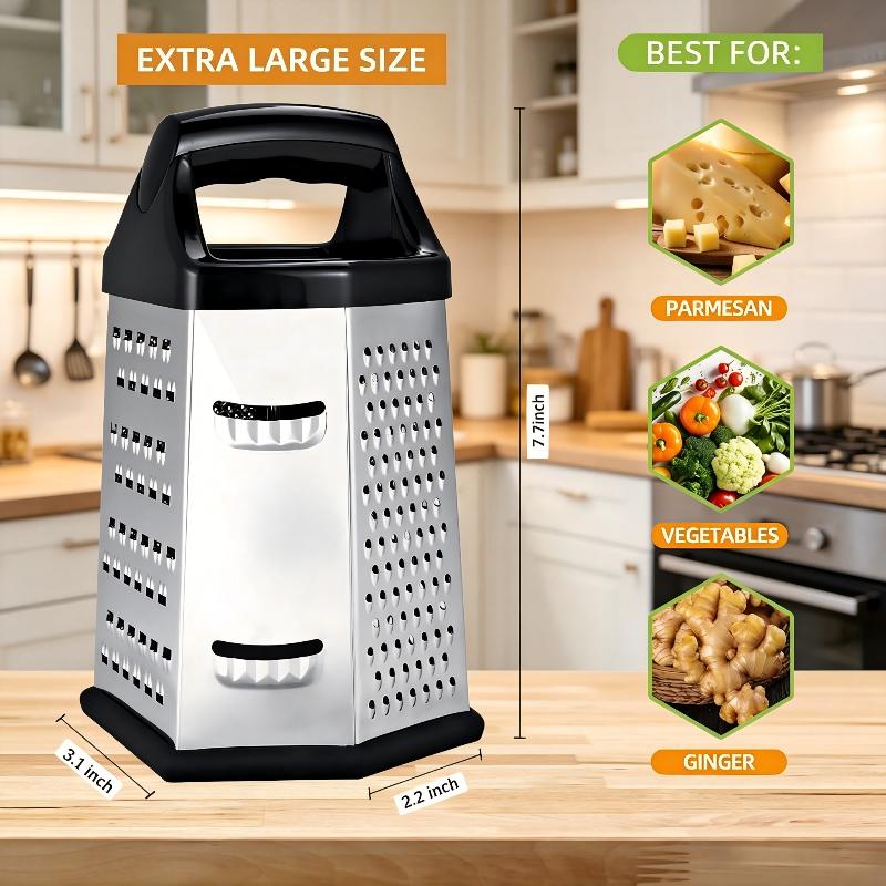 6面ステンレス鋼ボックスグレーター多機能手動スライサーシュレ - Cheese Grater Box のレビューと価格