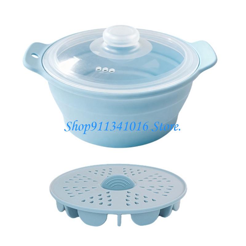簡単に健康的な食事の準備ができるカバーとハンドルバスケット付 - Silicone Steamer Basket のレビューと価格