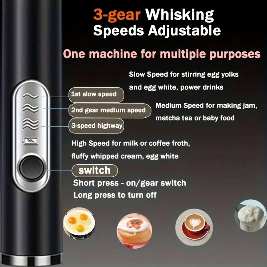 1パック入りハンドヘルド電動ミキサー、卵ビーター、ミルク泡立 - Kitchen Gadgets Useful のレビューと価格