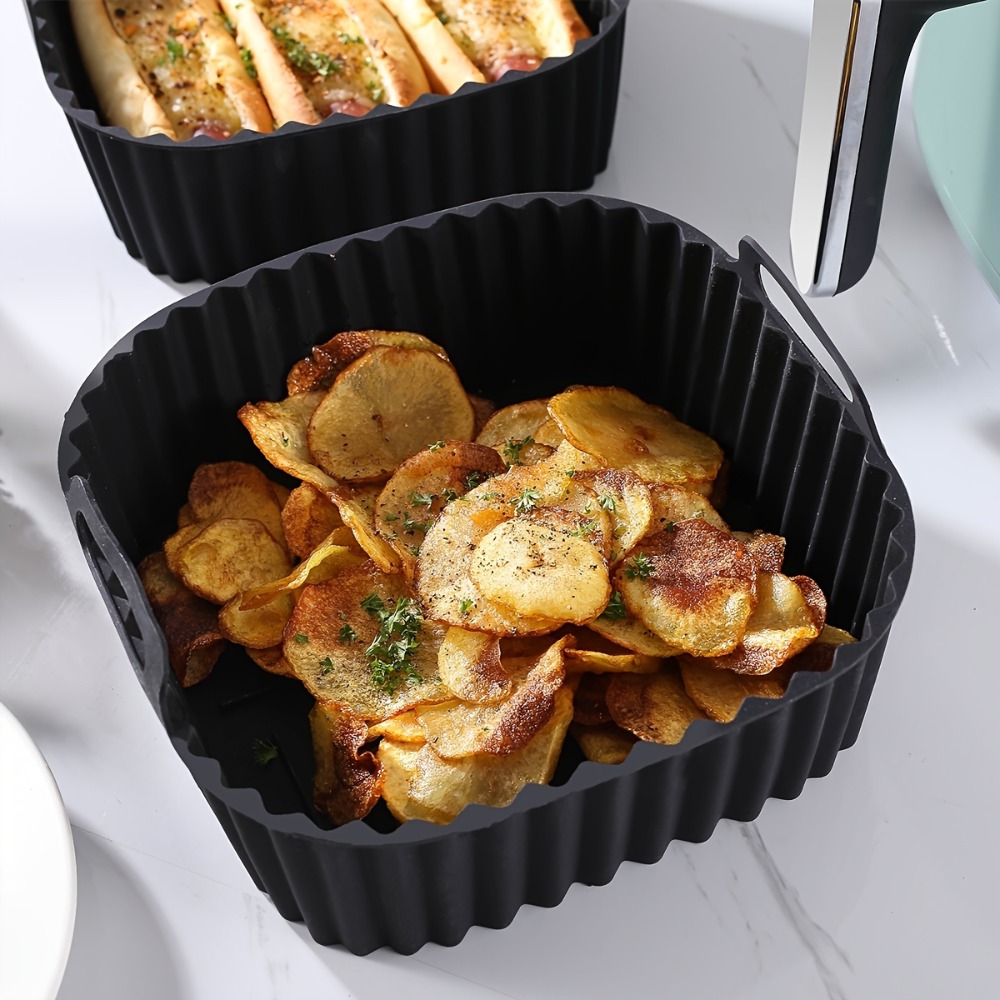 エアフライヤーシリコンライナー 正方形 再利用可能 ノンステ - Silicone Steamer Basket のレビューと価格