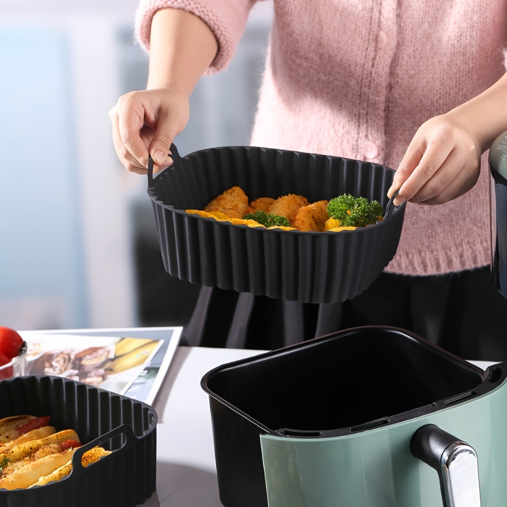 エアフライヤーシリコンライナー 正方形 再利用可能 ノンステ - Silicone Steamer Basket のレビューと価格