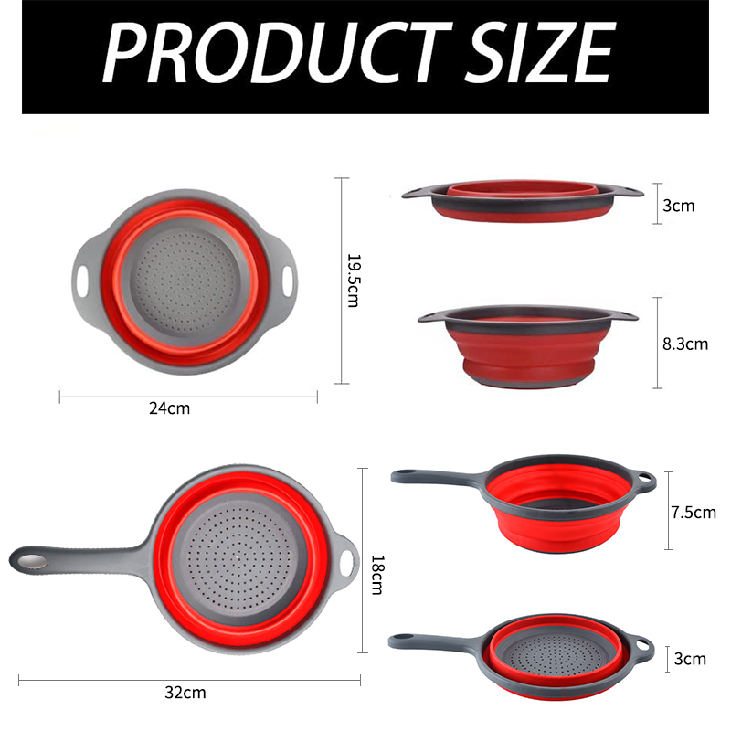 2 ピース/セット折りたたみシリコンザル果物野菜洗濯バスケッ - Silicone Steamer Basket のレビューと価格