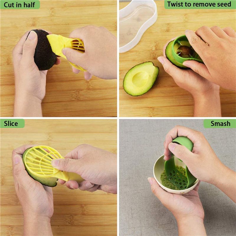 ABMO 2X 5-in-1アボカドスライサーセット フルー - Avocado Slicer Tool のレビューと価格